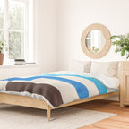 Blue Baby Blue Watercolor Minimalist Geometric Zig Zag Lightning Bolt Pattern Duvet Cover Gallery Image 2