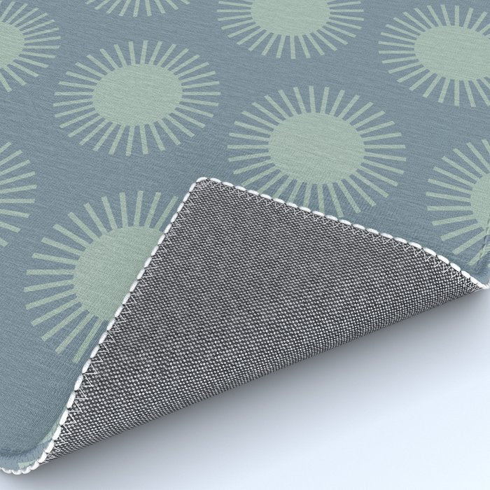 Boho Summer Sun Pattern V Neutral Blue Sage Green Rug Gallery Image 4