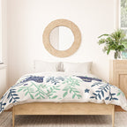 Swedish Dala Horse - Navy & Mint Palette Duvet Cover Gallery Image 3
