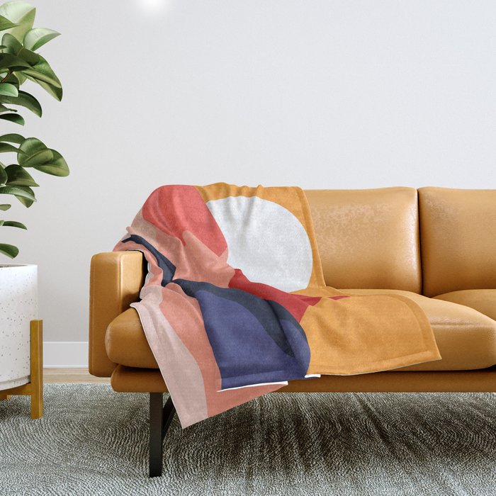 Abstract mountain nature landscape art Throw Blanket Gallery Image 1