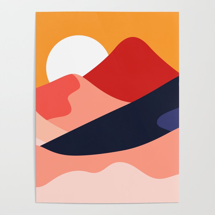 Abstract mountain nature landscape art Poster Gallery Image 4