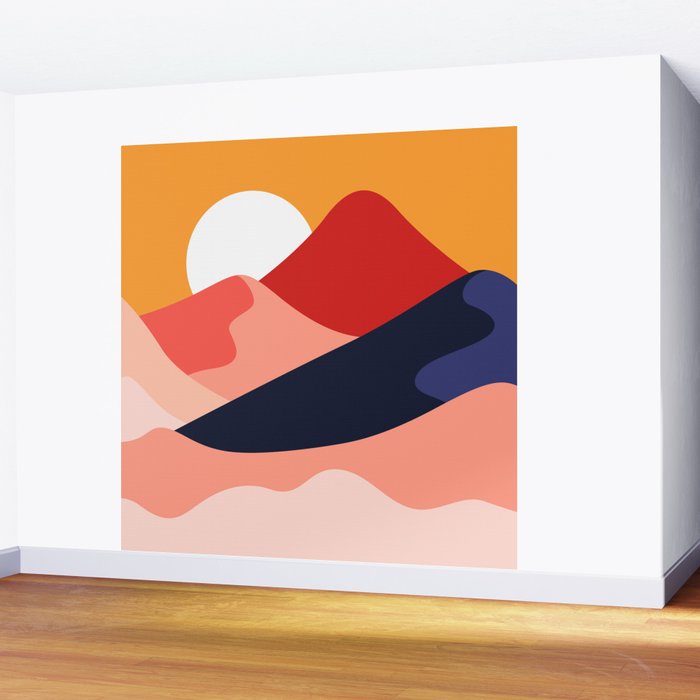 Abstract mountain nature landscape art Wall Mural Gallery Image 2