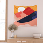 Abstract mountain nature landscape art Wall Tapestry Gallery Image 2