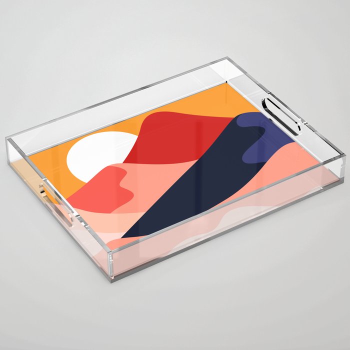 Abstract mountain nature landscape art Acrylic Tray Gallery Image 1