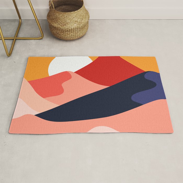 Abstract mountain nature landscape art Rug Gallery Image 1