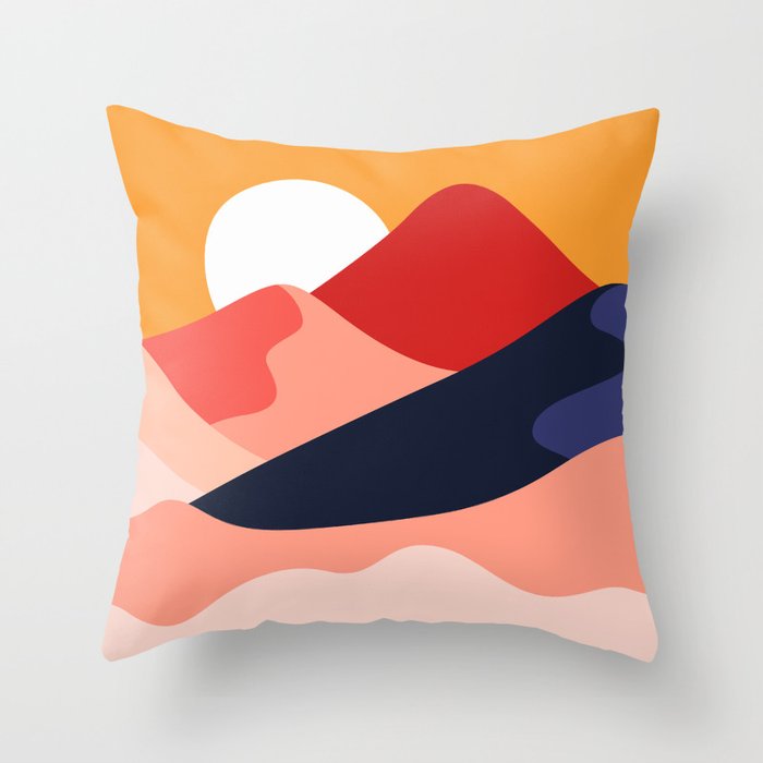 Abstract mountain nature landscape art Throw Pillow Gallery Image 6