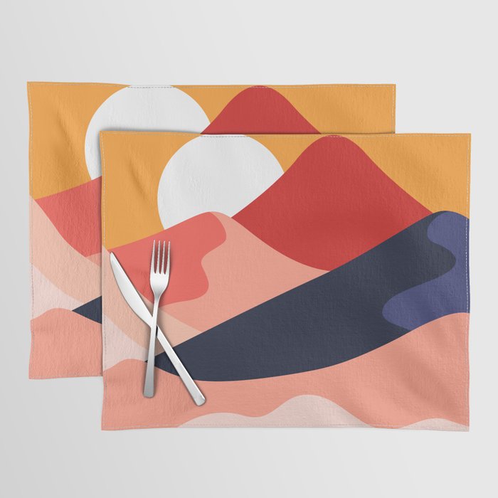 Abstract mountain nature landscape art Placemat Gallery Image 1