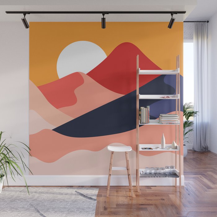 Abstract mountain nature landscape art Wall Mural Gallery Image 1