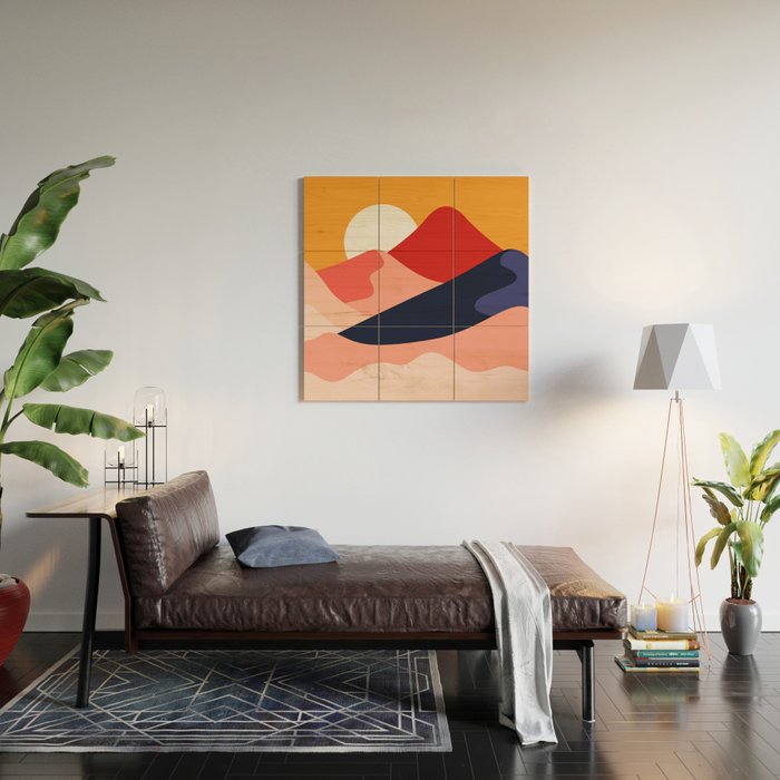Abstract mountain nature landscape art Wood Wall Art Gallery Image 2