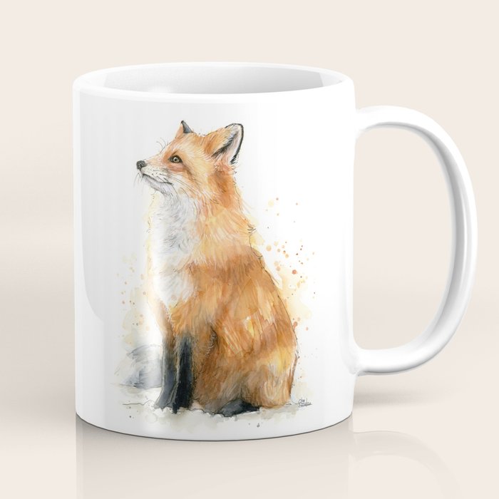 Fox Watercolor Red Fox Painting Coffee Mug Gallery Image 1