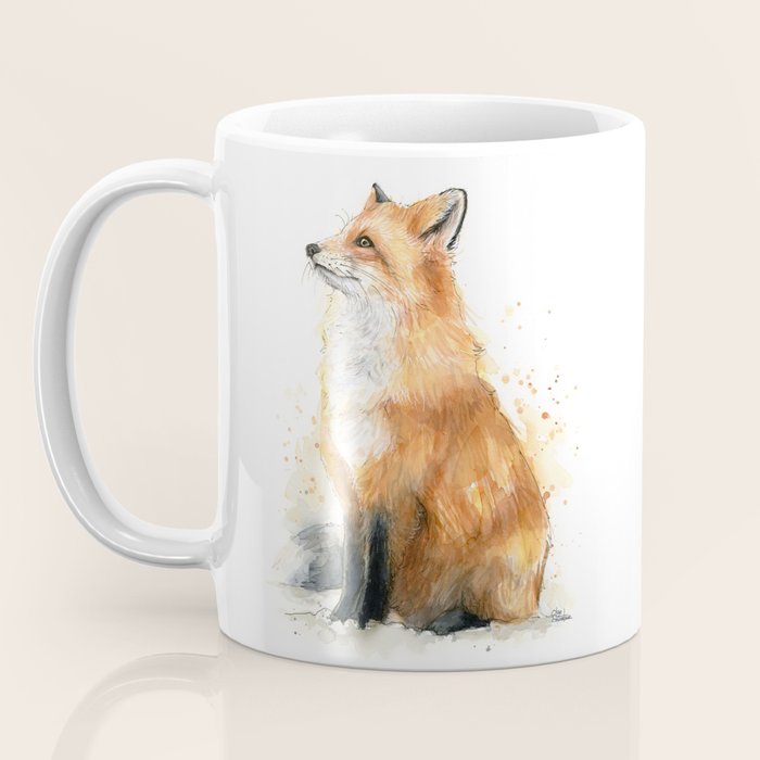 Fox Watercolor Red Fox Painting Coffee Mug Gallery Image 3