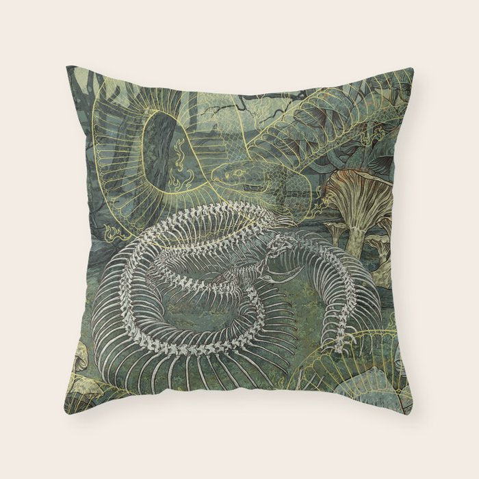 Green Bone Throw Pillow Gallery Image 6