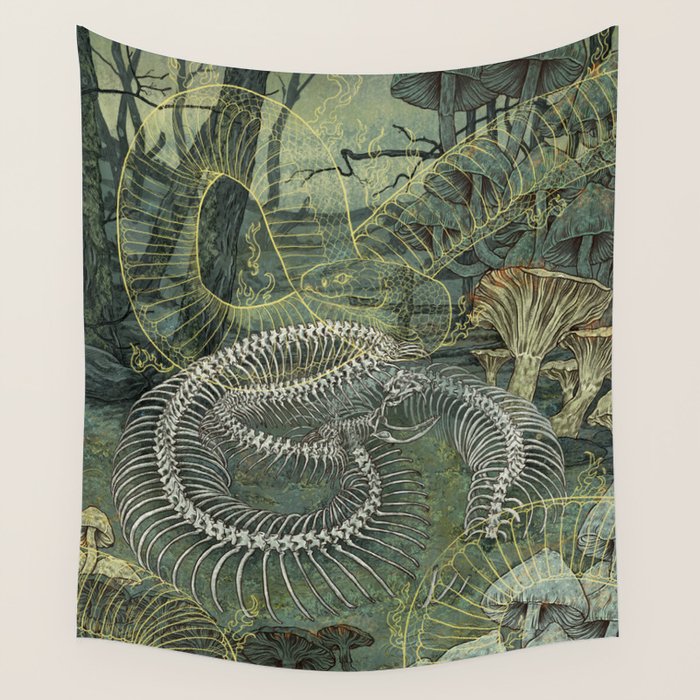 Green Bone Wall Tapestry