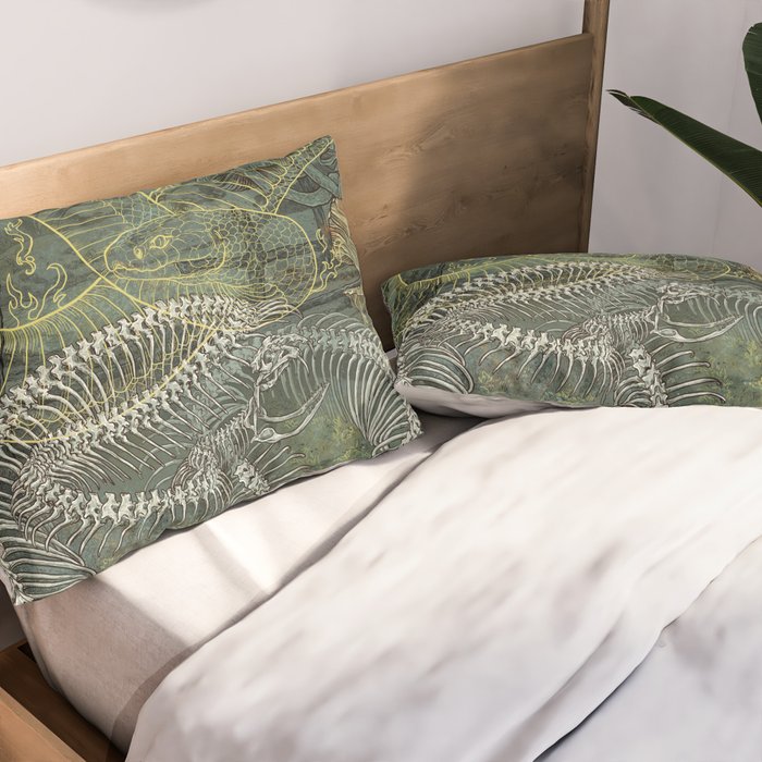 Green Bone Pillow Sham Gallery Image 2