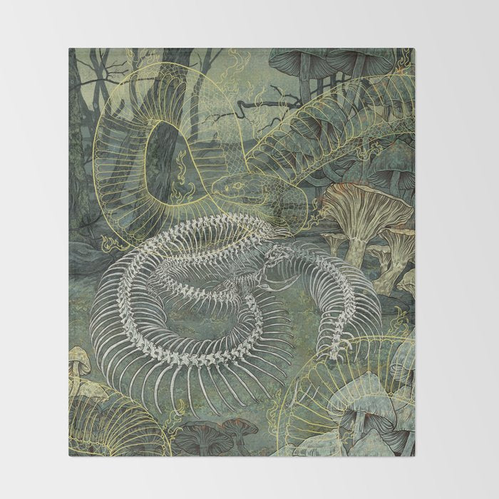 Green Bone Throw Blanket Gallery Image 2