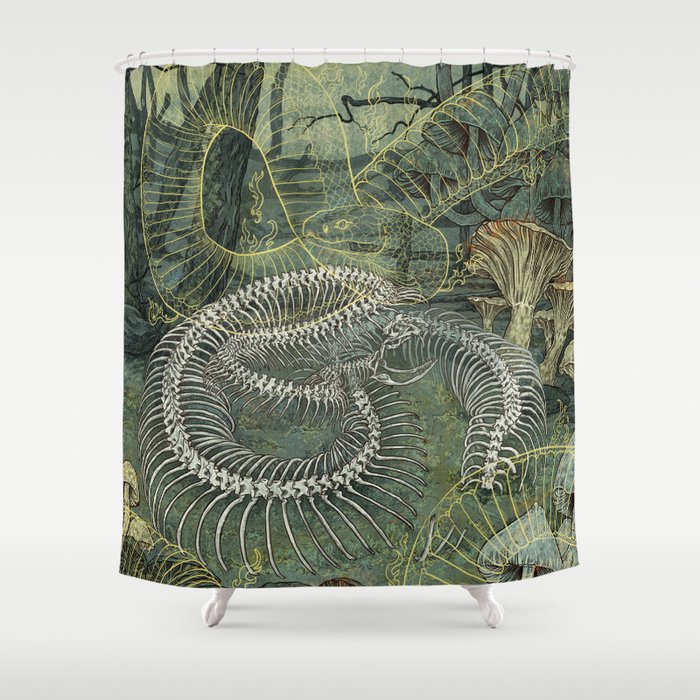 Green Bone Shower Curtain Gallery Image 1
