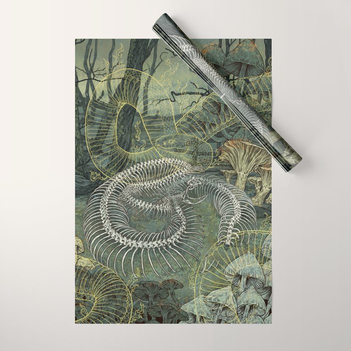 Green Bone Wrapping Paper Gallery Image 1