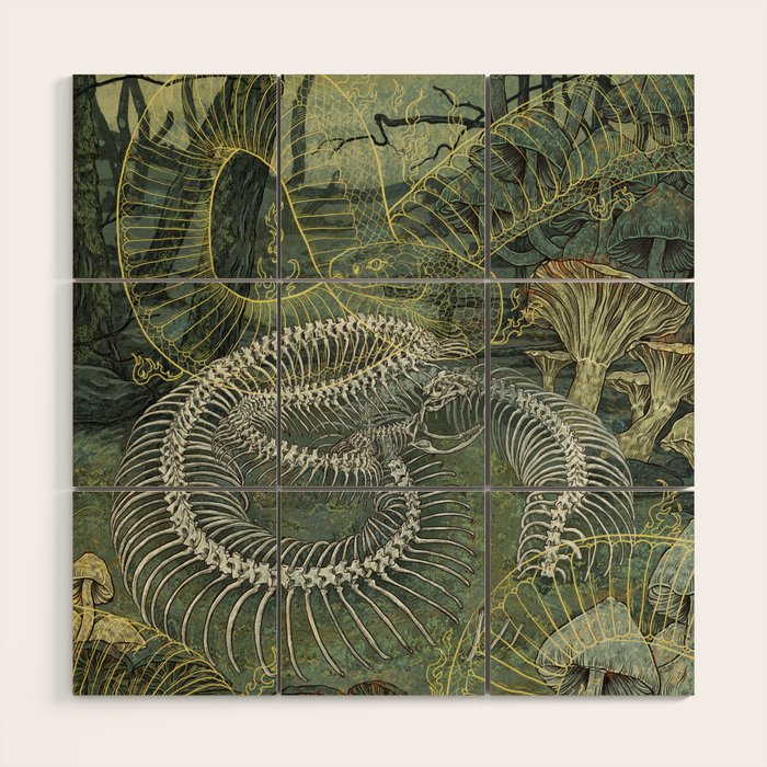 Green Bone Wood Wall Art Gallery Image 1