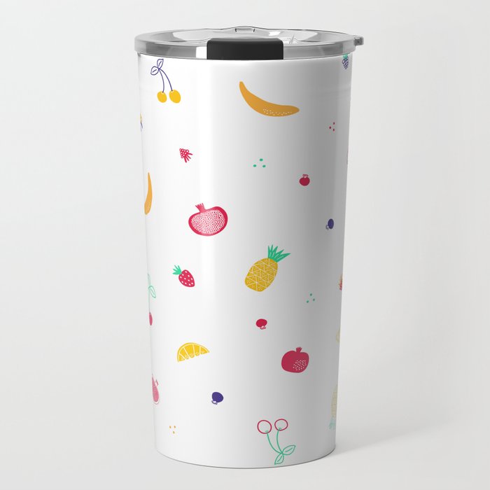 Ditsy Fruity Doodles Travel Mug Gallery Image 1