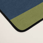 Mid Century Modern Retro Abstract Minimalist Piquet Pattern in Navy Blue and Olive Green Desk Mat Gallery Image 4