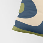 Mid Century Modern Retro Abstract Minimalist Piquet Pattern in Navy Blue and Olive Green Pillow Sham Gallery Image 4