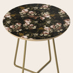 Antique Botanical Roses And Chamomile Midnight Sepia Garden Side Table Gallery Image 2