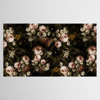 Antique Botanical Roses And Chamomile Midnight Sepia Garden Tablecloth Gallery Image 2