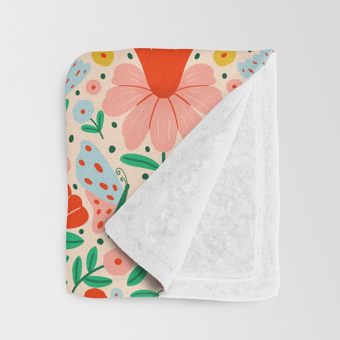 Whimsical Floral - colorful garden  Throw Blanket Gallery Image 3