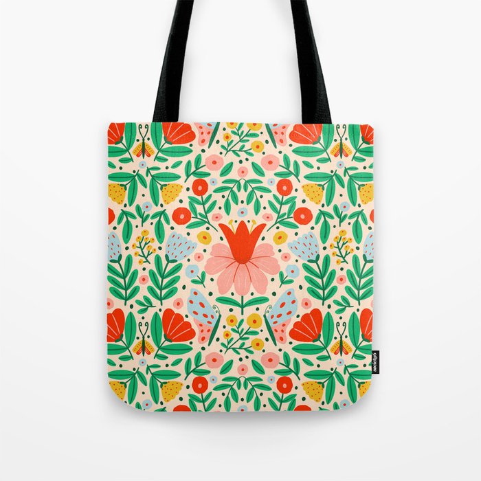 Whimsical Floral - colorful garden  Tote Bag Gallery Image 1