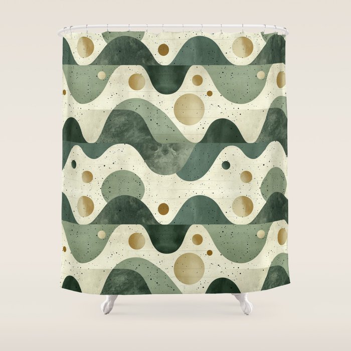 Groovy Sage Shower Curtain Gallery Image 1