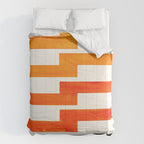 Orange & Black Geometric Minimal Mid Century Modern Lightning Bolt Pattern Watercolor Art Comforter Gallery Image 6