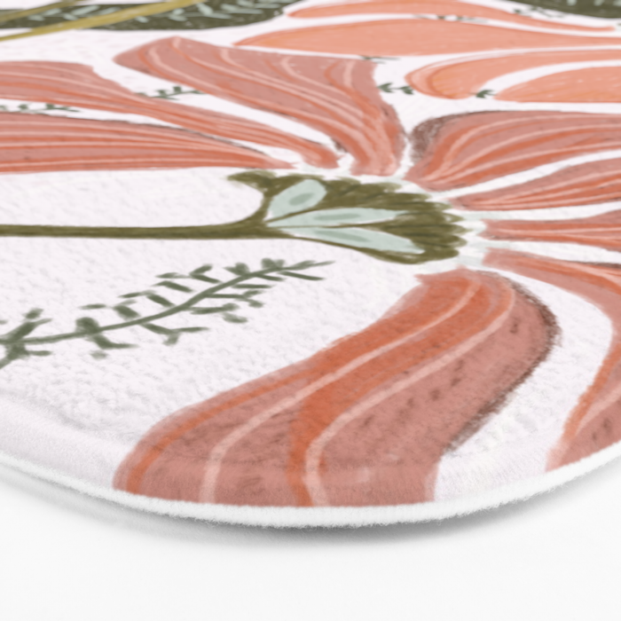 Modern Chalk still life with flowers and fern Bath Mat Gallery Image 3