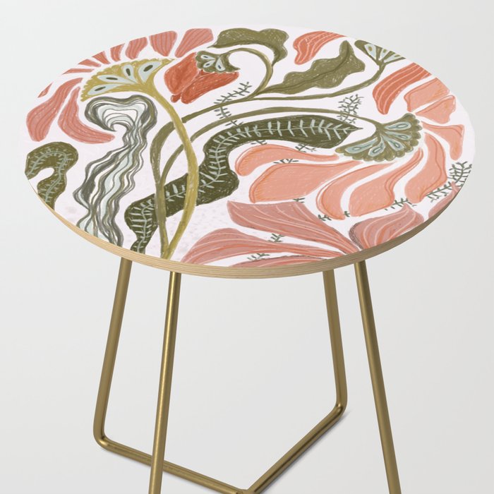Modern Chalk still life with flowers and fern Side Table Gallery Image 2