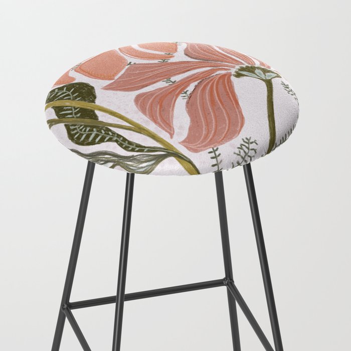Modern Chalk still life with flowers and fern Stool Gallery Image 2