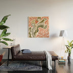 Modern Chalk still life with flowers and fern Wood Wall Art Gallery Image 2