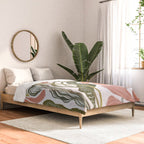 Modern Chalk still life with flowers and fern Comforter Gallery Image 2