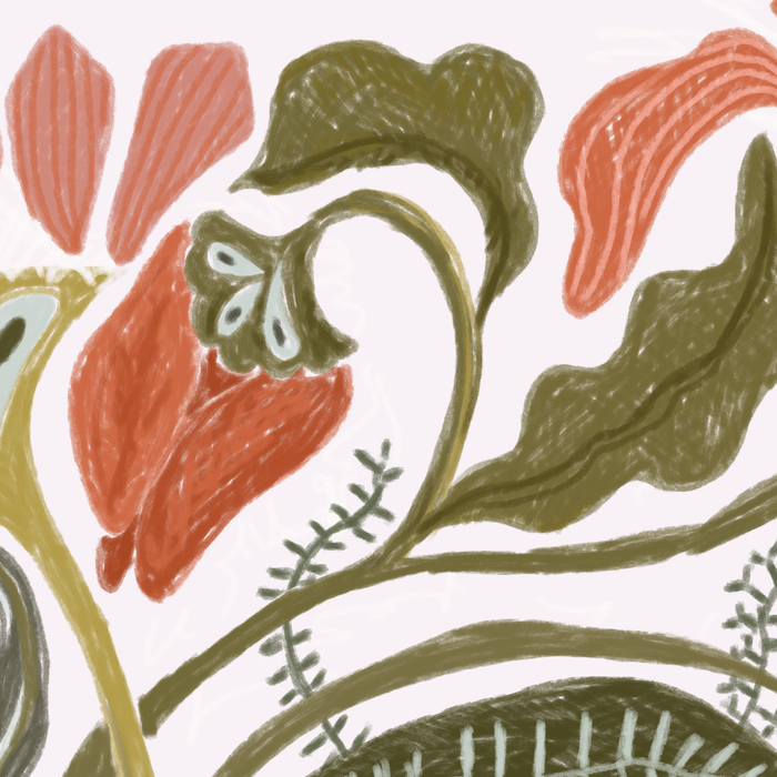 Modern Chalk still life with flowers and fern Coffee Mug Gallery Image 2