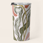 Modern Chalk still life with flowers and fern Travel Mug Gallery Image 3