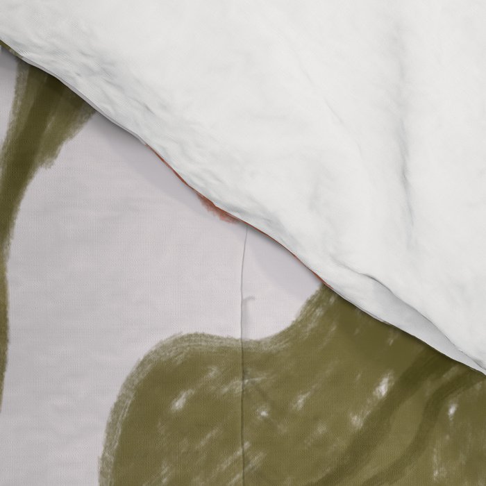 Modern Chalk still life with flowers and fern Comforter Gallery Image 4