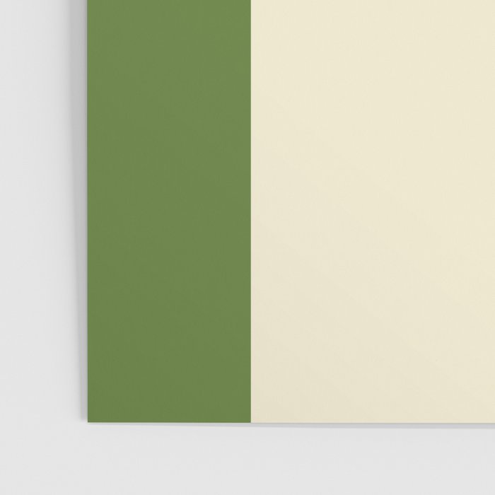 Broad Block Stripes Minimal Checkered Pattern in Retro Green and Cream Poster Gallery Image 3