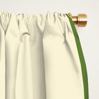 Broad Block Stripes Minimal Checkered Pattern in Retro Green and Cream Window Curtain Gallery Image 2