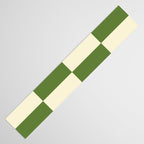 Broad Block Stripes Minimal Checkered Pattern in Retro Green and Cream Table Runner Gallery Image 3