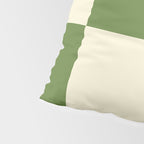 Broad Block Stripes Minimal Checkered Pattern in Retro Green and Cream Pillow Sham Gallery Image 4