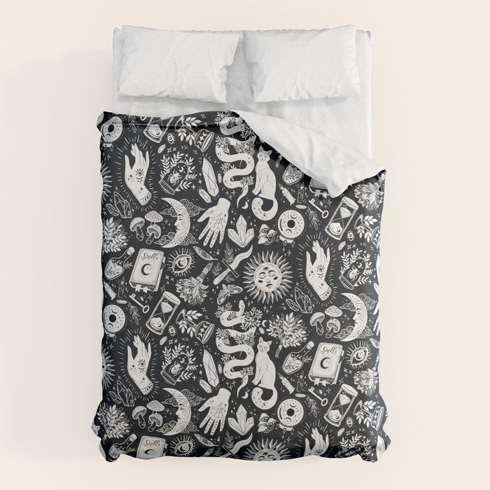 Witchy Things In Black And White Duvet Cover Gallery Image 6