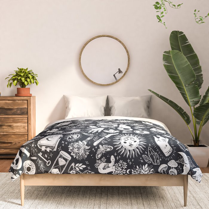 Witchy Things In Black And White Comforter Gallery Image 3