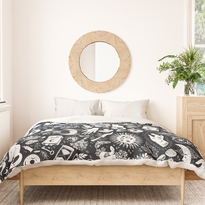 Witchy Things In Black And White Duvet Cover Gallery Image 3