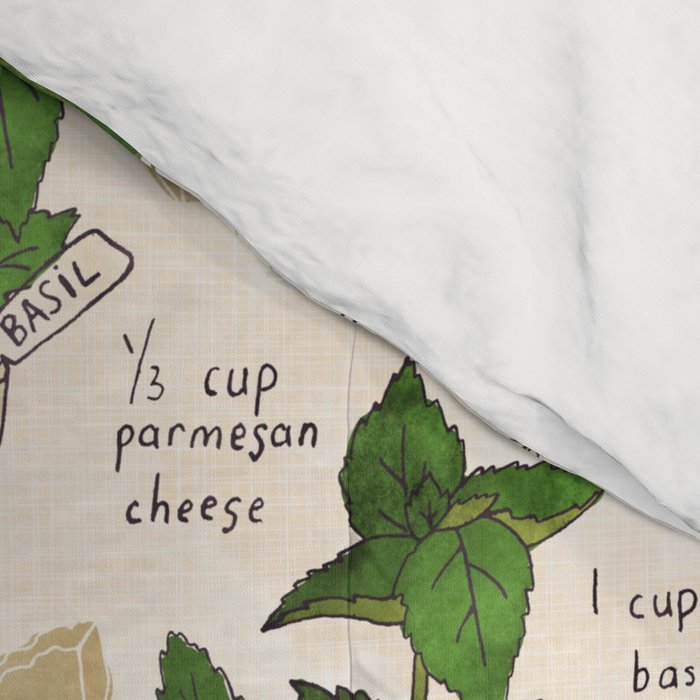 Pesto. Illustrated Recipe. Comforter Gallery Image 4