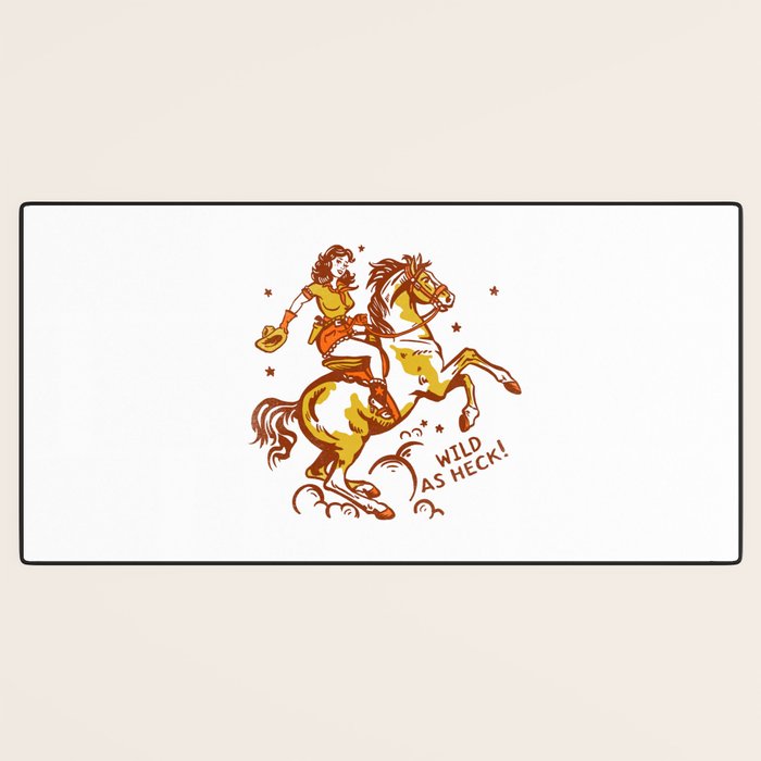 Funny Cowgirl On A Horse Desk Mat Gallery Image 3