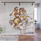 Funny Cowgirl On A Horse Wall Mural Gallery Image 1