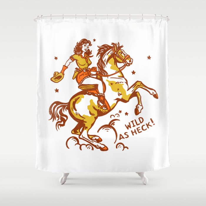 Funny Cowgirl On A Horse Shower Curtain Gallery Image 1